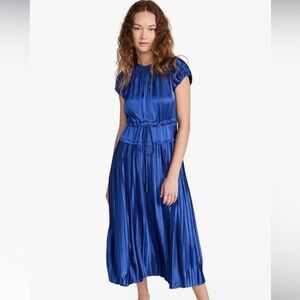 NWT Rebecca Taylor sz XL short sleeve dress w/ pleating  and cinched waist